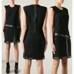 Helmut Lang Sleeveless Wool Dress with Black Leather Buckle